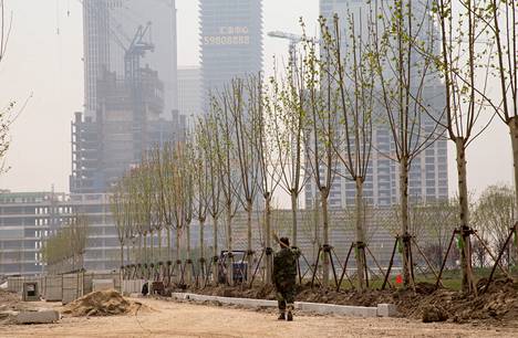 Yujiapun alue Kiinan Tianjinin uudella vapaakauppa-alueella on vielä suurta rakennustyömaata.