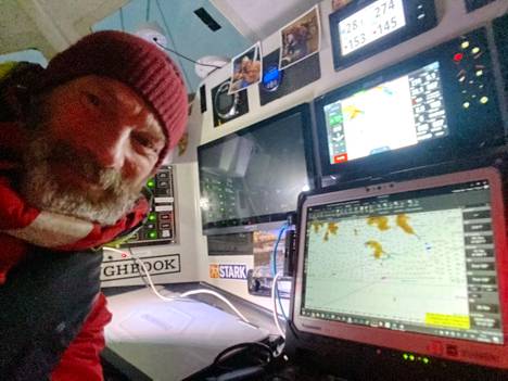 Ari Huusela kiersi Kap Hornin 25. tammikuuta 2021.