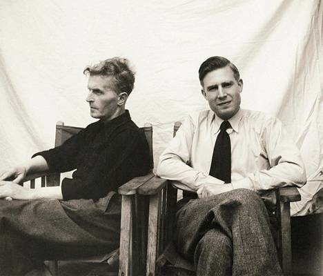 Ludwig Wittgenstein (vas.) ja Georg Henrik von Wright Cambridgessä 1940-luvun lopulla.