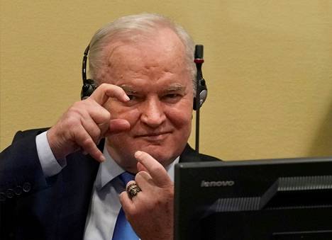 Ratko Mladić kesäkuussa YK:n kansainvälisessä rikostuomio­istuimessa Haagissa Hollannissa.