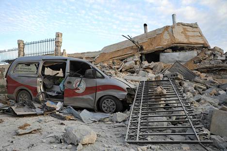 Ilmaiskuissa tuhoutunut sairaala Kafr Nablin kylässä Idlibissä toukokuun 5. päivä.