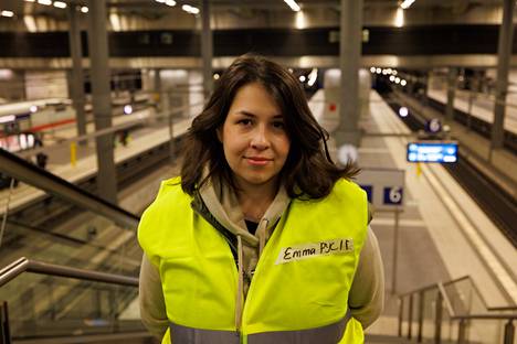 Emma Schmidt helps those arriving from Ukraine to Berlin at the main train station usually until one at night.