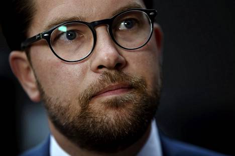 Ruotsidemokraattien puheenjohtaja Jimmie Åkesson. 