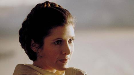 Carrie Fisher esitti prinsessa Leia Organaa neljässä Star Wars -elokuvassa. Kuva on vuonna 1980 valmistuneesta Imperiumin vastaiskusta.