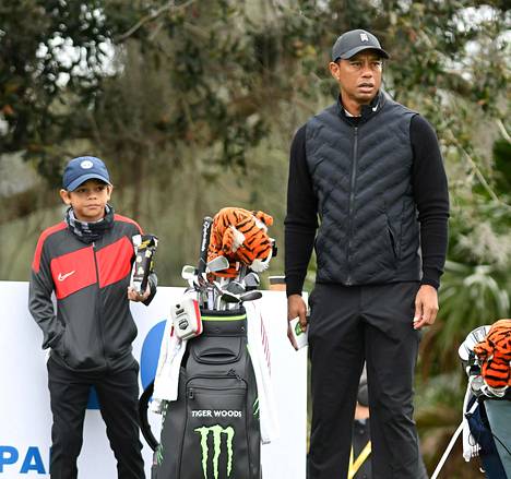 Tiger ja Charlie Woods osallistuivat torstaina PNC Championshipin pro-am-tapahtumaan Ritz-Carlton Golf Clubin kentällä Orlandossa.