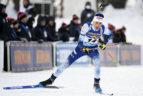 Tero Seppälä ladulla Kontiolahden maailmancupissa viime viikonloppuna.