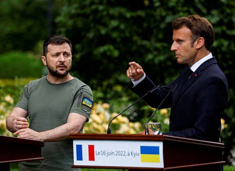 Zelenskyi ja Macron tapasivat Kiovassa 16. kesäkuuta 2022. 