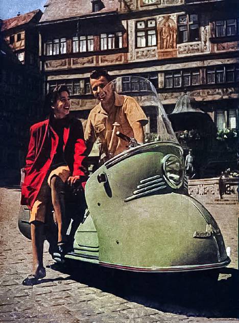 Kuva Maico Mobilin mainoslehdestä 1950-luvulta.
