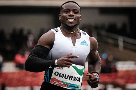 Ferdinand Omanyala kilpaili Keniassa kesäkuussa.