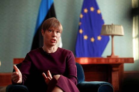 Viron presidentti Kersti Kaljulaid kuvattuna Reutersin haastattelussa Tallinnassa tammikuun lopussa.