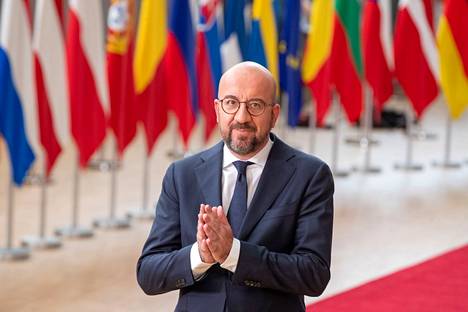 Eurooppa-neuvoston puheenjohtaja Charles Michel saapui EU-huippukokoukseen Brysseliin maanantaina.