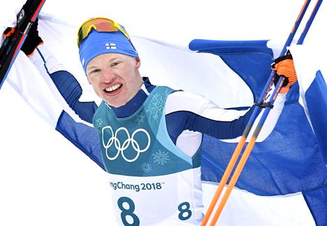 Iivo Niskanen voitti hiihdon olympiakultaa miesten 50km perinteisen tyylin massalähtökilpailussa Pyeongchangin talviolympialaisissa 24. helmikuuta 2018.