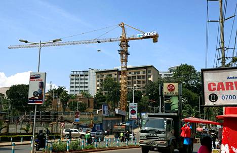 Rakennustyömaa Kenian pääkaupungissa Nairobissa.