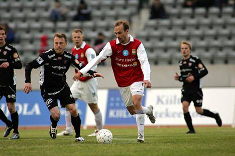 Tero Taipale MyPa:n riveissä huhtikuussa 2005 vierasottelussa FC Lahtea vastaan.
