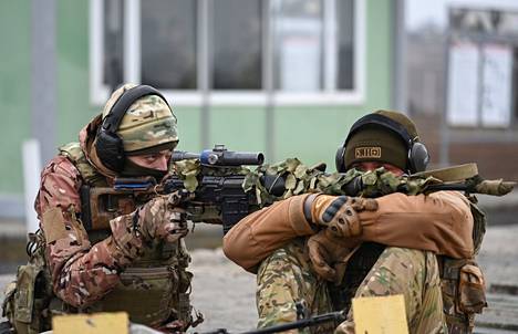 Russian snipers in military exercises on 14 December.