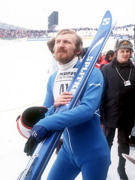 Tapio Räisänen voittoisassa kisassa 1978.