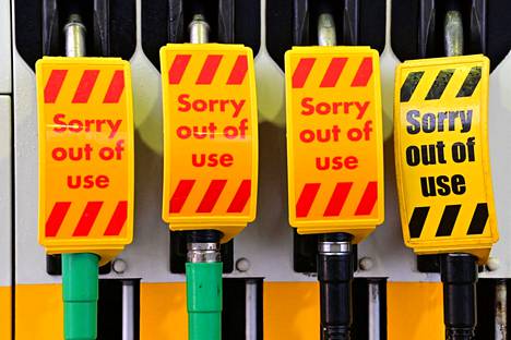 Pumpuista ei tullut bensiiniä englantilaisella huoltoasemalla viime syyskuussa. 