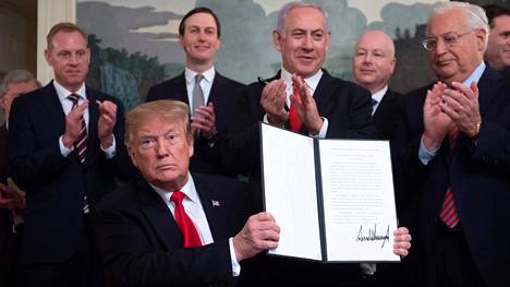 Israel kiittää tukijaansa: Donald Trump on saamassa kiistellylle Golanille nimeään kantavan siirtokunnan