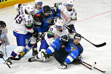 Suomi ja Norja kohtaavat jälleen ensi keväänä jääkiekon MM-kisoissa. Kuva toukokuulta 2021.