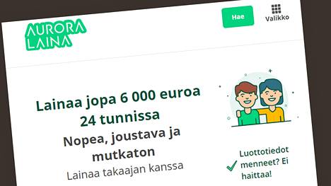 Suomeen vastikään perustettu Aurora Laina kertoo verkkosivullaan, ettei luottotietojen menettäminen ole este lainansaannille.
