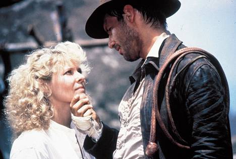Kate Capshaw ja Harrison Ford elokuvassa Tuomion temppeli (1984).