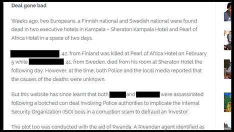 Suomalaismiehen kuolema kytkettiin hurjaan salaliitto­teoriaan Ugandassa – Tutkija ei usko, että kyseessä olisi ”tarkoituksellista poliittista peliä ylemmältä taholta”
