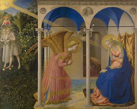 Fra Angelico (n. 1395–1455): Marian ilmestys. Teos kuuluu Madridissa sijaitsevan Pradon kokoelmiin.