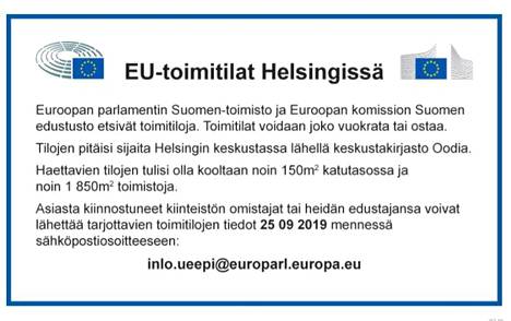 Yllättävä lehti-ilmoitus: EU pyytää pikavauhdilla vihjeitä suurista  toimistoista Helsingin ydinkeskustassa, vinkit kryptiseen  sähköpostiosoitteeseen - Kaupunki 