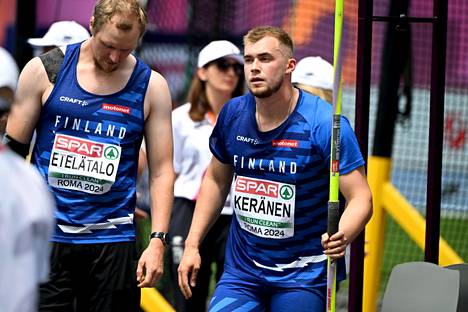 Toni Keränen and Lassi Etelätalo in the javelin qualification of the European Championships in Rome, from which both advanced to the final.