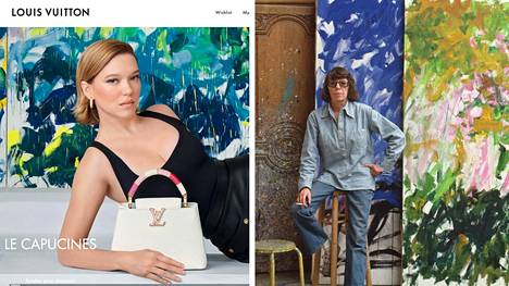Taiteilija Joan Mitchellin (oik.) teokset ovat päätyneet Louis Vuittonin laukkumainoksiin siitä huolimatta, että taiteilijan nimeä kantava säätiö kielsi kuvien käytön useaan kertaan.