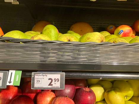Päärynöiden hinta on noussut 30 prosenttia vuodessa.