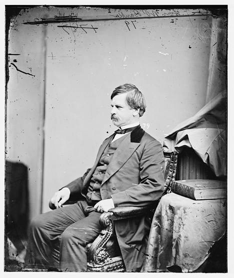 Vasta 133 äänestyksen jälkeen vuonna 1856 edustajainhuoneen puhemieheksi valittu Nathaniel Banks 1860-luvulla otetussa kuvassa.