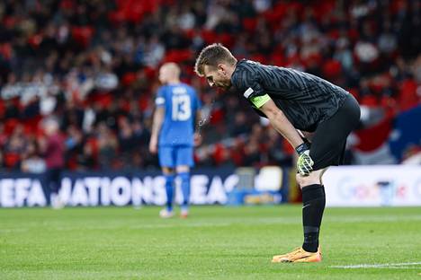 Lukas Hradecky made numerous top saves against England.