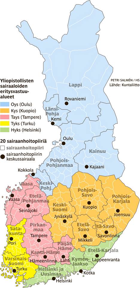 Terveydenhuollon rakenteessa kolme porrasta - Kotimaa 