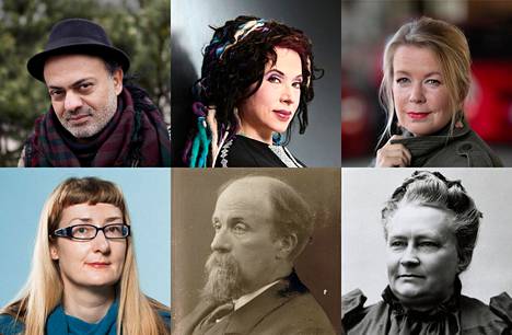 Hassan Blasim, Sofi Oksanen, Elina Hirvonen, Emmi Itäranta, Juhani Aho ja Minna Canth edustavat kotimaista kirjallisuutta.