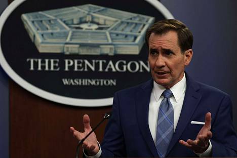 Tiedottaja John Kirby pitää uutiskatsausta Yhdysvaltain puolustusministeriössä Pentagonissa 3. helmikuuta.