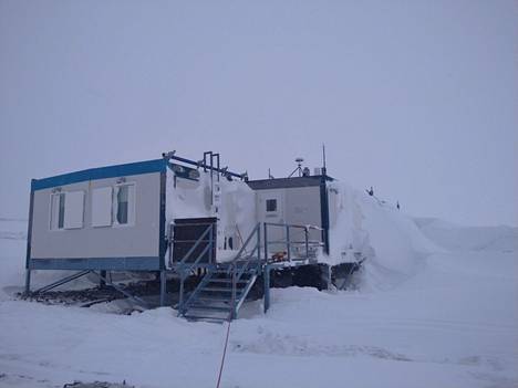Research station Aboa after the storm.
