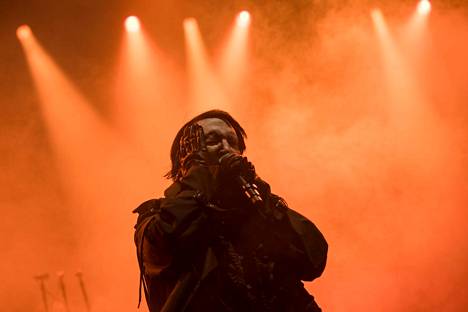 Marilyn Manson esiintyi Hyvinkään Rockfestissä 2018. 