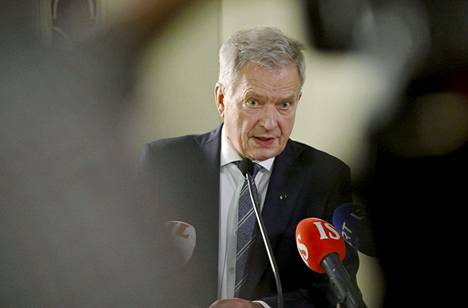 Presidentti Sauli Niinistö lehdistötilaisuudessa Pohjoismaiden neuvoston kokouksen yhteydessä 1. helmikuuta.
