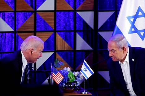 Joe Biden and Benjamin Netanyahu bowed to each other during Biden's visit to Israel in Tel Aviv in October 2023.