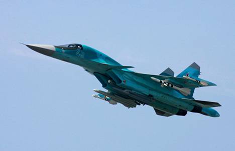 Su-34 fighter jet at an air show near Moscow in 2007.