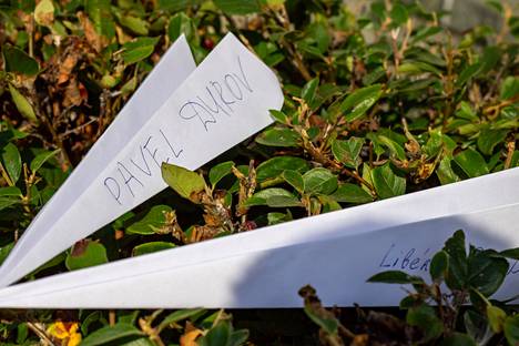 Paper airplanes symbolizing Telegram were brought in front of the French Embassy in Russia in Moscow on Monday after Durov's arrest.