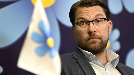 Ruotsidemokraattien puheenjohtaja Jimmie Åkesson huhtikuussa 2023.