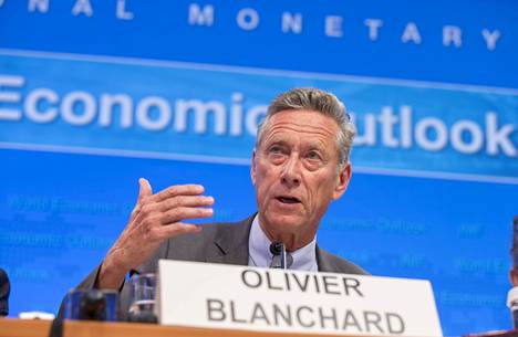 Kansainvälisen valuuttarahaston IMF:n pääekonomisti Olivier Blanchard puhui Washingtonissa tiistaina.