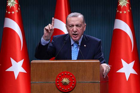Turkin presidentti Recep Tayyip Erdoğan puhui Ankarassa joulukuun lopussa. 