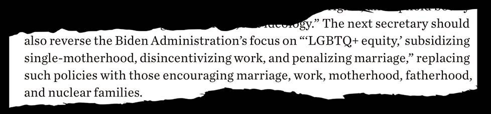 People should be encouraged to marry, for example, instead of single parenthood, the documentary states.