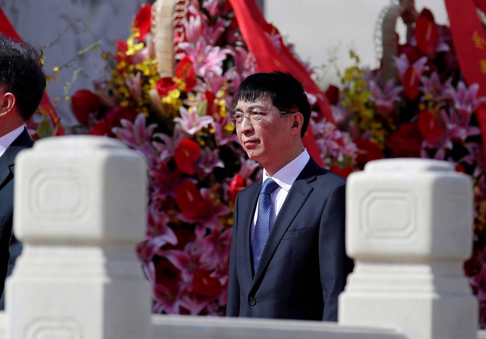 Wang Huning osallistui syyskuussa 2018 juhlallisuuksiin Tiananmenin aukiolla.