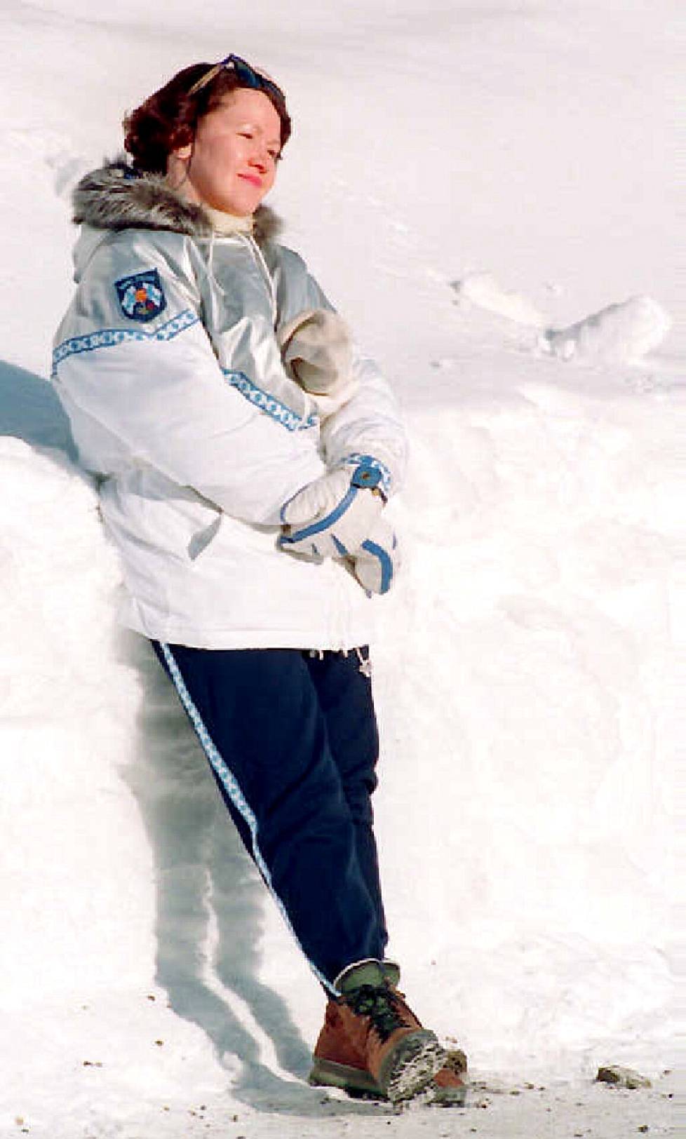 Urheiluministeri Tytti Isohookana-Asunmaa Lillehammerin olympiakisoissa vuonna 1994.