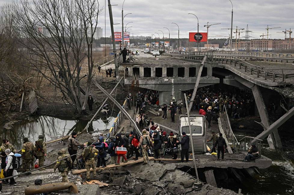 The bridge in Irpin collapsed in the attacks.  The picture was taken on Saturday.