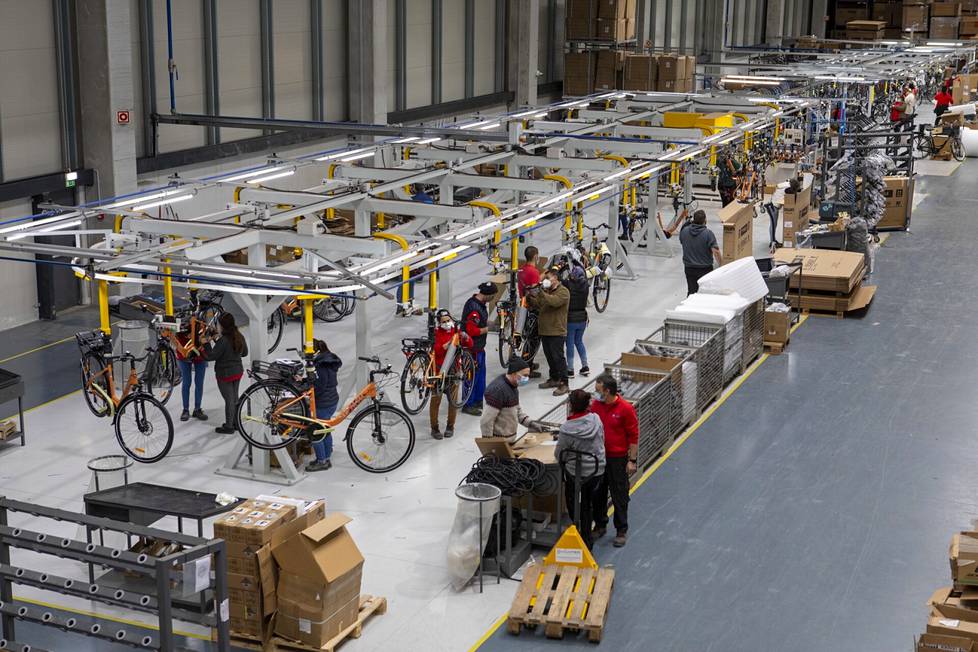 Portugali ohitti kaksi vuotta sitten Italian EU:ssa tuotettujen polkupyörien määrässä. Unibiken tehtaalla kootaan sähköpyöriä isoille pyörämerkeille esimerkiksi Ruotsissa ja Ranskassa.